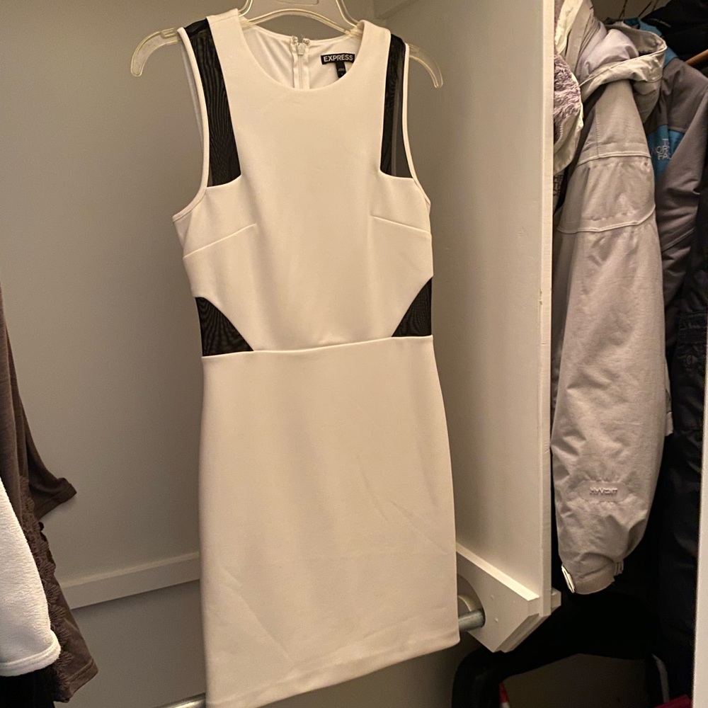 Express white and black dress